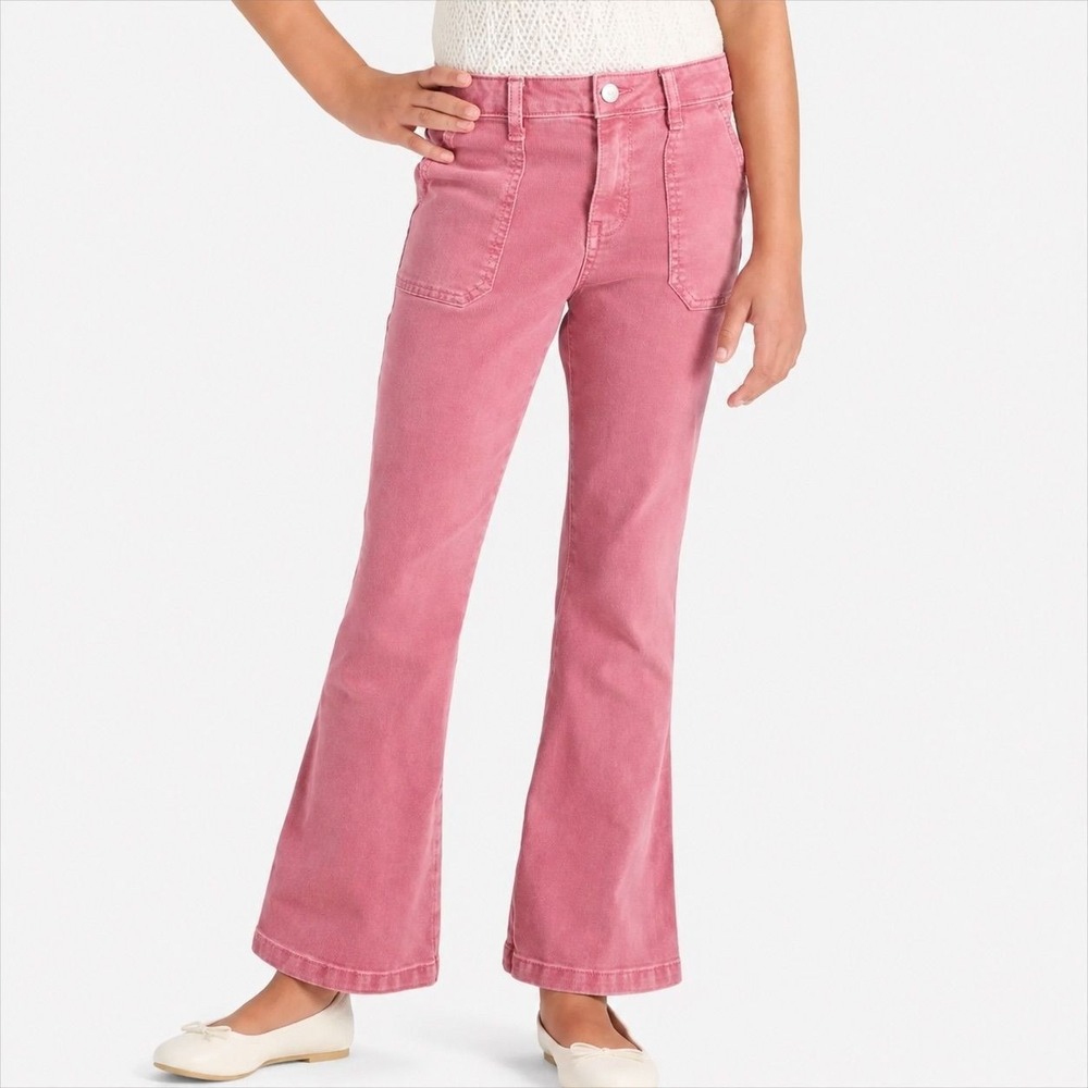 Cat & Jack Girls High Rise Flare Adjustable Waist Pink Jeans Size 14 NWT